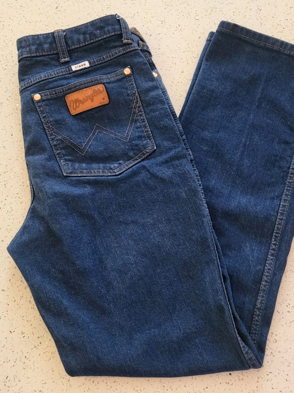 Wrangler x STAUD 30" x 32" Blue Jeans Long Straight Cut Pants Rare Indigo